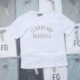 Fog Essentials Tshirts Fear Of God Fog Main Line Baseball Letter High Street Loose Hip Hop Short Sleeve T-shirt Men and Women