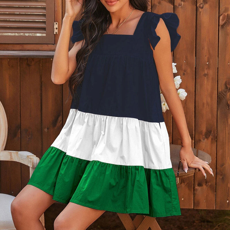 Semi Formal Dresses for Wedding Flounced Skirt Puff Sleeve Suspender Skirt Summer