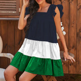Semi Formal Dresses for Wedding Flounced Skirt Puff Sleeve Suspender Skirt Summer