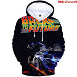 Back to the Future Costume Printed Sweater Spring and Autumn plus Velvet Full Color Hoodie Casual Top