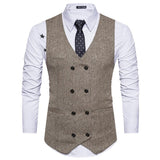 Tuxedo Vests Men Suit Vest Men's Fashion Collar Autumn and Winter Suit Vest Casual