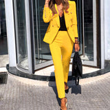 Women Blazar Pants Suit Autumn and Winter Women's Fashion Long Sleeve Suit