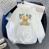 Slogan Graphic Hoodie Loose-Fitting Coat Top