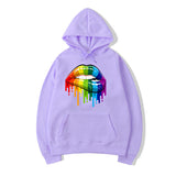 Drippy Hoodies Lip Printings Loose Sweater