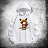 Men and Women Pokemon Pikachu Hoodie Loose Shoulder Long Sleeve Top Clothes