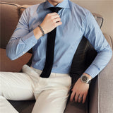 Men Shirts Striped Business Casual Long Sleeve Shirt