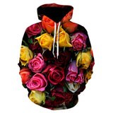 Black Rose Hoodie 3D Digital Printing Hoodie Rose Sweater