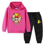 Children Pokemon Pikachu Hoodie & Pant Set Sweater Suit Cotton Trendy
