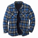 John Dutton Jacket Autumn and Winter Patch Pocket Plaid Shirt Long Sleeve Loose Velvet Thickened Coat