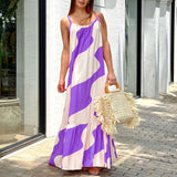 Women Dress Summer Spaghetti-Strap Floral Print Long Dress