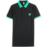 Men Short Sleeve T-Shirt Contrast Color Embroidered Leather Short Sleeve Top