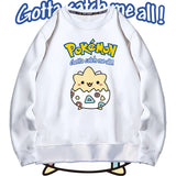 Men and Women Pokemon Pikachu Hoodie Jingling Bao Ke Meng Bo Ke Bi Crew Neck Pullover Sweatshirt