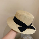 Straw Hat Sunlight Blocker for Summer Beach Flat-Top Cap