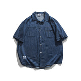 2022 Summer Man Outfits Denim Short Sleeve Shirt