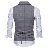 Tuxedo Vests Men Suit Vest Plaid Business Fashion Men's Vest