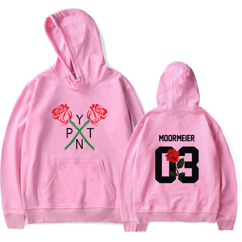 Black Rose Hoodie Payton Moormeier Printed Series Men's and Women's Hooded Sweater Autumn and Winter