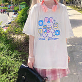 Gothic Lolita Harajuku Style Clothing Japanese Girl Print Knock Cute Student T-shirt