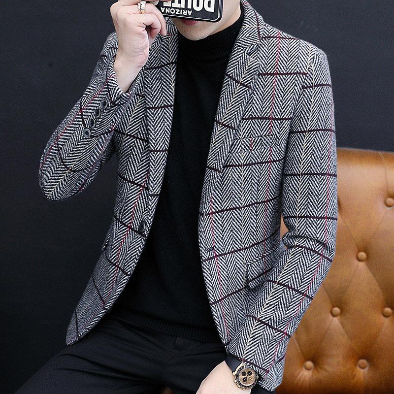 Casual Groom Attire Tuxedo Suits for Men Business Men Suit Fashion Fall/Winter Slim Coat