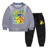 Children Pokemon Pikachu Hoodie & Pant Set Two-Piece Baby Cotton Sweater Set