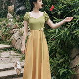Women's cottagecore Dress Puff Sleeve Dress French Retro Skirt Women's Summer