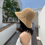 Straw Hat Handmade Straw Hat Woven Beach Sun Hat Bucket Hat