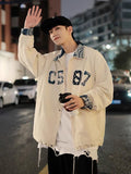 Corduroy Patch Jacket Spring and Autumn Baseball Uniform Baggy Casual Jacket Corduroy Jacket