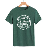 Beth Dutton Outfits Sorta Sweet Sorta Beth Dutton round Neck Casual Short Sleeve Loose plus Size Fashion T-shirt