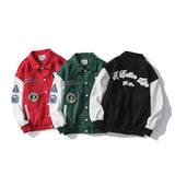 All Star Varsity Jacket Baseball Jacket Men's Loose Lapels Chapter Embroidery Patch