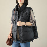 Women Winter Coats Puffer down Vest Stand Collar down Vest Female Temperament down Jacket