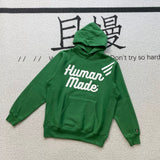 Human Made Hoodie Loose All-Match Velvet Padded Hooded Sweatshirt Couple