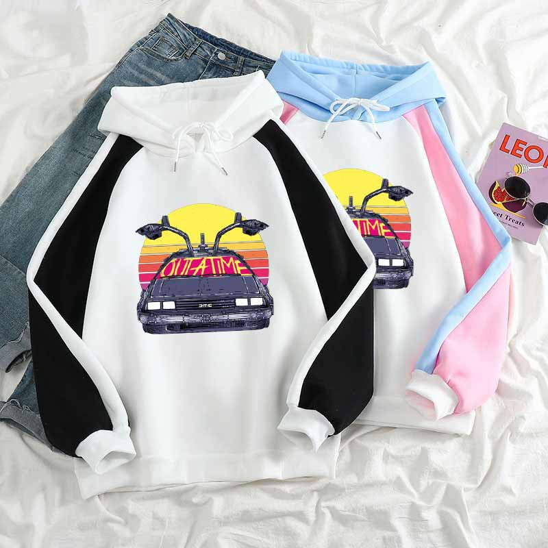 Back to the Future Costume Winter Color Block Hoodie for Women