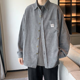 Corduroy Patch Jacket Vintage Corduroy Coat for Boys Spring and Autumn Loose