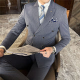 Double Brewed Seersucker Suit Men's Suit Fashion Slim Fit