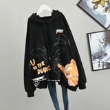 Tom and Jerry Hoodie plus Size Sweater Women's Autumn and Winter Loose Coat