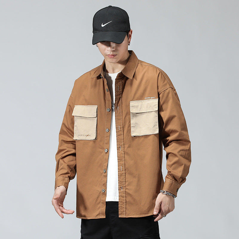 Work Shirts Workwear Shirt Men's Loose Autumn Casual Overshirt