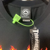 Thrasher T Shirt Thrasher Flame Loose Short Sleeve Fall Winter Couples