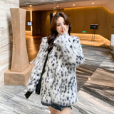 Women Dalmatian Coat Fox Fur Spot Fur Coat Female Winter Thicken Thermal