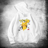 Men and Women Pokemon Pikachu Hoodie Loose Shoulder