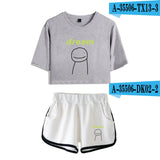 Dreamwastaken Men's Novelty Hoodies Dream Merch Shirt Printed Sexy Navel Exposed T-shirt Shorts Set