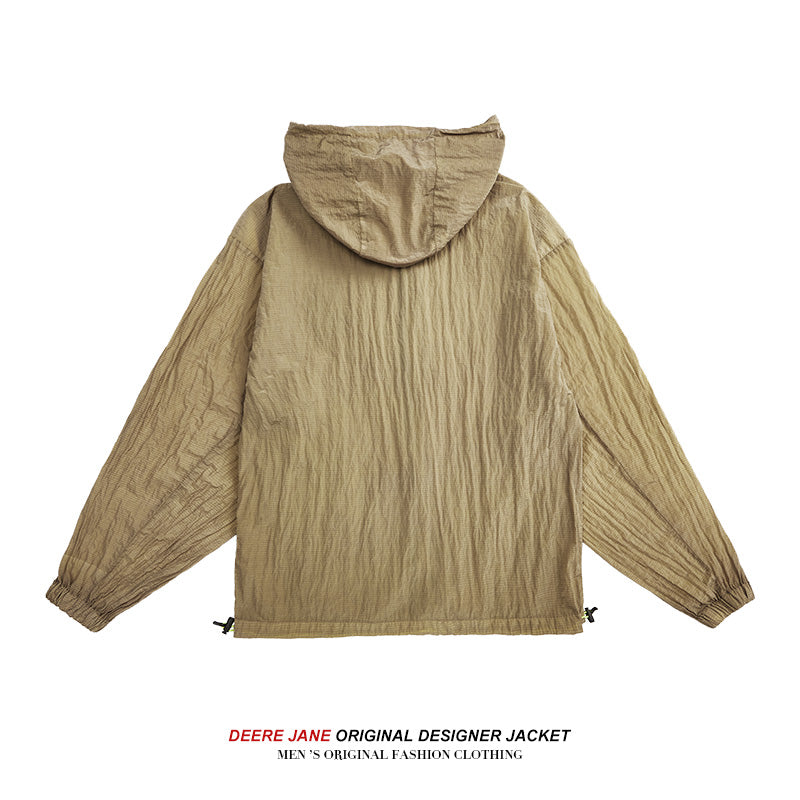 Men Sun Protection Clothing Summer Coat Men Loose-Fitting Lightweight Thin Breathable Sun Protection Clothing