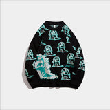 Dinosaur Sweaters Loose round Neck Sweater