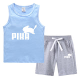 Children Pokemon Pikachu Tshirts & Shorts Summer Vest Middle Pants Sports Casual Sleeveless Two Pieces