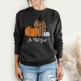 Halloween Costumes Fall Yall Leopard Pumpkin Printed Crew Neck Sweatshirt Female