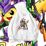 Men and Women Pokemon Pikachu Hoodie Pikachu Eva Hooded Sweater