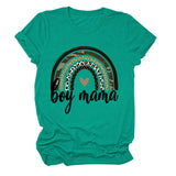 Boy Mama T Shirt Camouflage Leopard Print Rainbow Mother's Day T-shirt