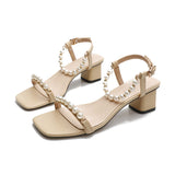 Nude Block Heel Sandals Chunky Heel Sandals