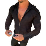 Men's Shirts Casual Slim-Fit Long-Sleeved Shirt Hooded Cardigan