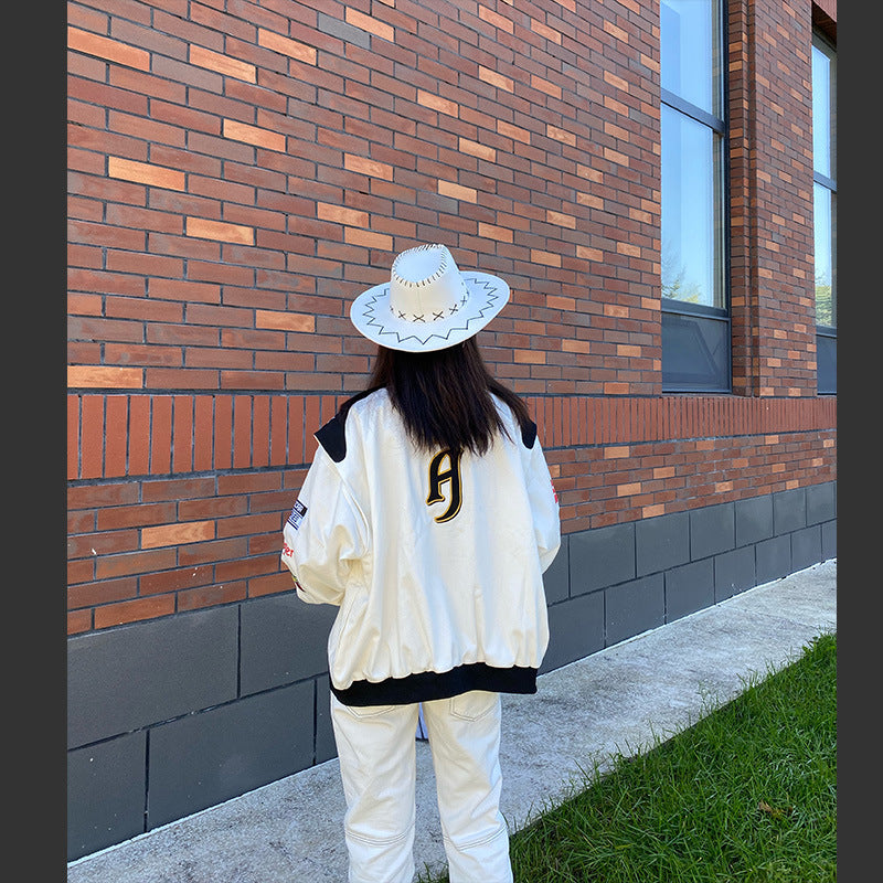 Blackair Jacket Motorcycle Jacket Embroidered Baseball Uniform