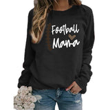 Boy Mama T Shirt Football Mama Printed round Neck