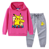 Children Pokemon Pikachu Hoodie & Pant Set Sweater Set Two-Piece Cotton Trendy